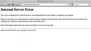 Internal server error